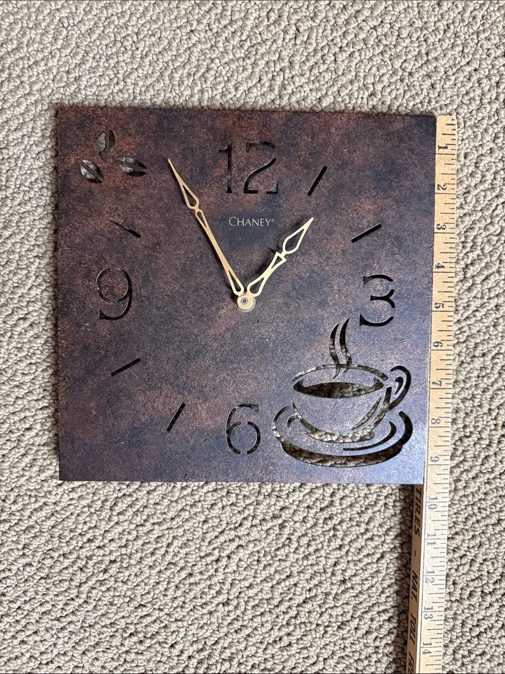 Rustic Brown Coffee Cup Wall Clock